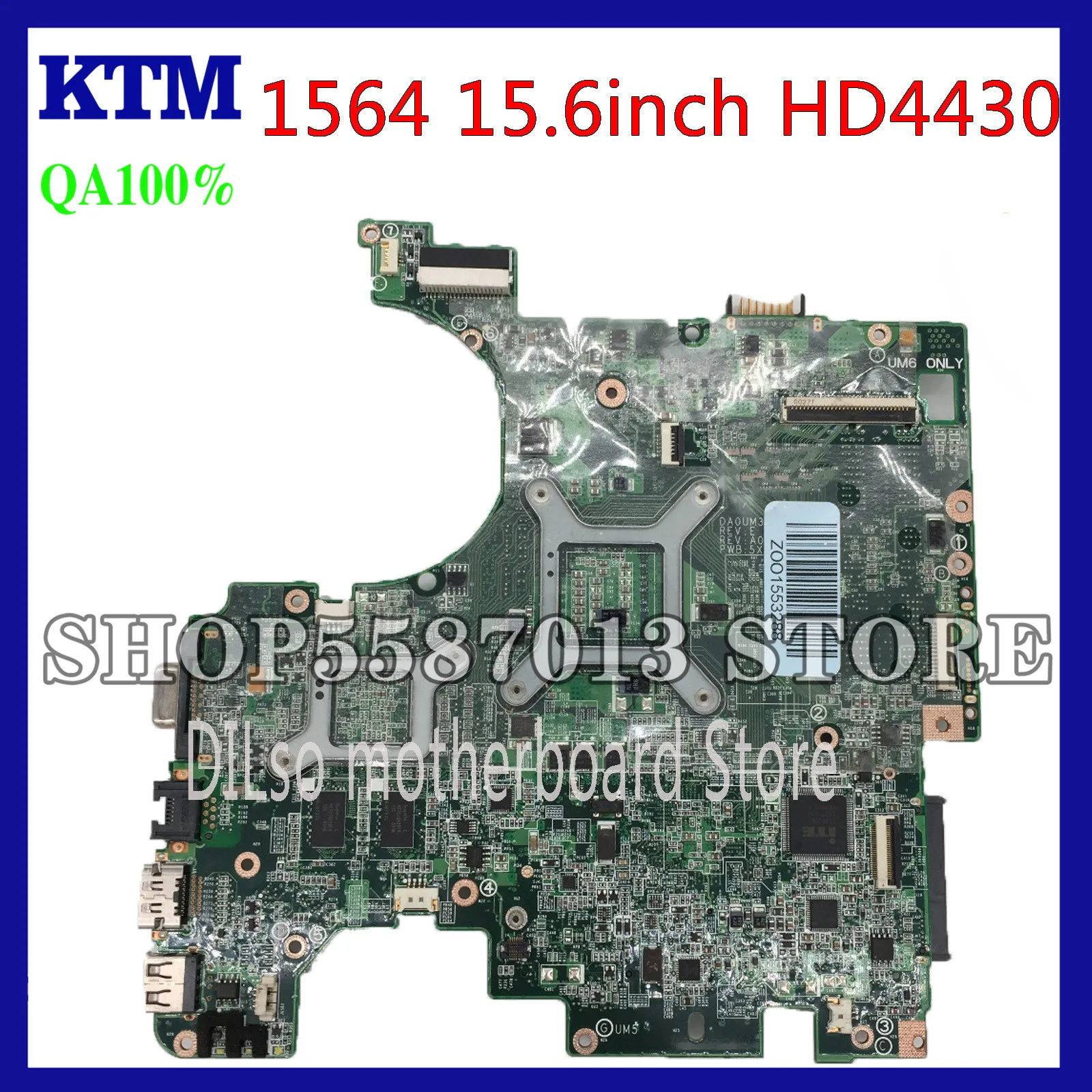 

KEFU DA0UM3MB8E0 For Dell Inspiron 1564 Motherboard CN-04CCPK 04CCPK 15.6 inch HM55 DDR3 HD4330 100% tested original mianboard