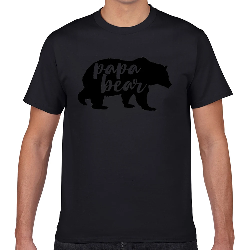 

Мужская хлопковая футболка papa bear, повседневная черная футболка