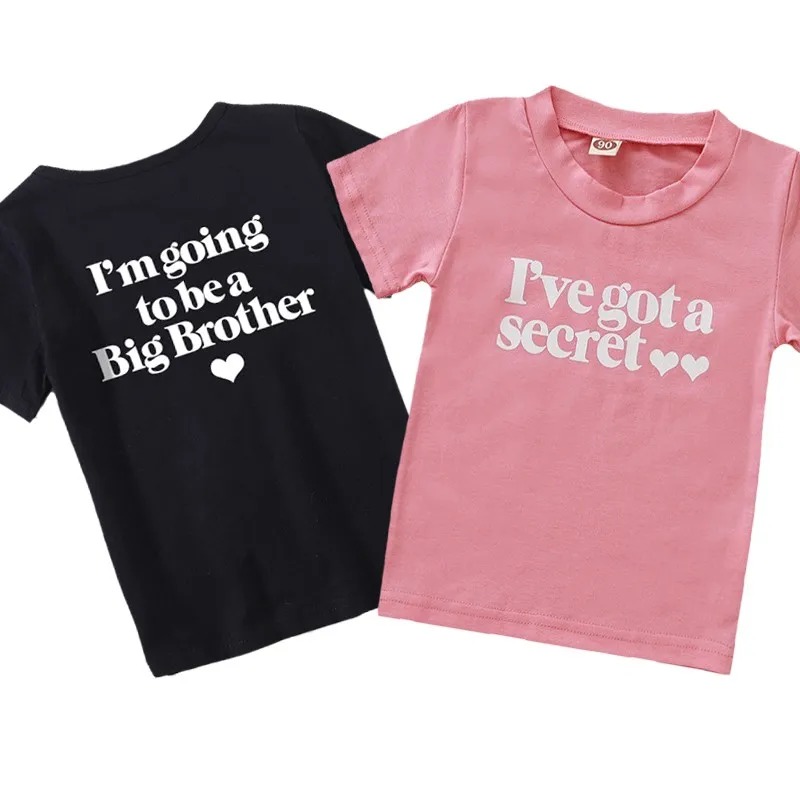 

Детская футболка с принтом «I'm to be a big sister brother» забавные хлопковые топы с короткими рукавами и надписью для маленьких мальчиков и девочек, летняя футболка для малышей