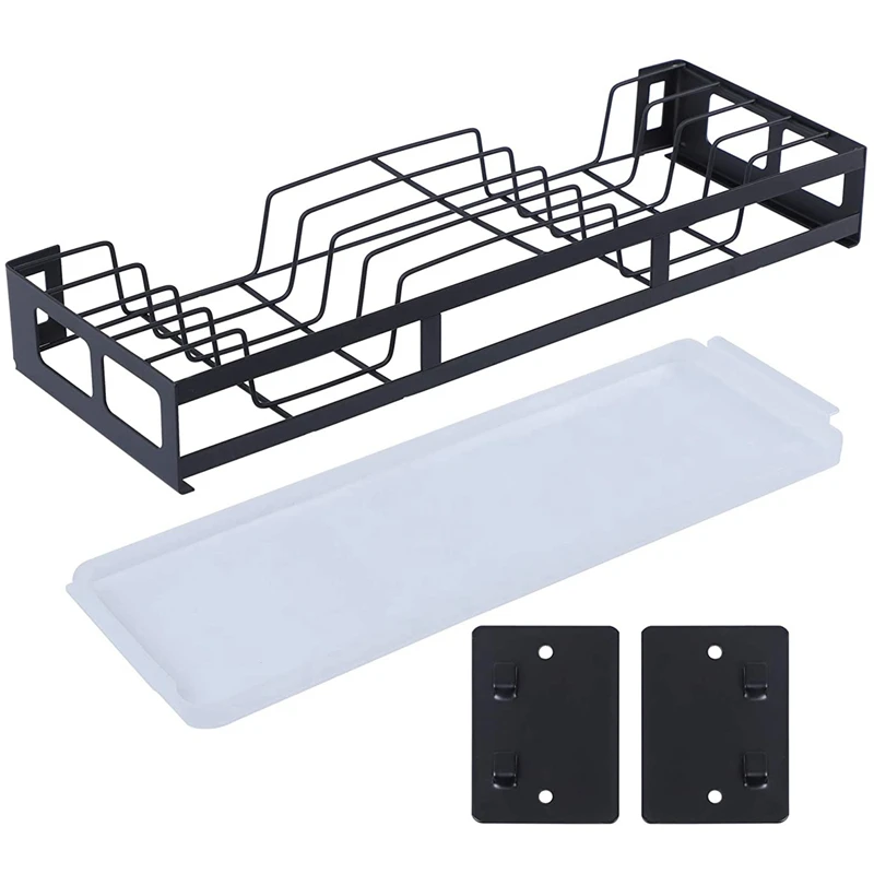 

Hanging Dish Drying Rack Wall Mount with Utensil Holder,Home Kitchen Storage Dish Rack with Drain Board,Durable