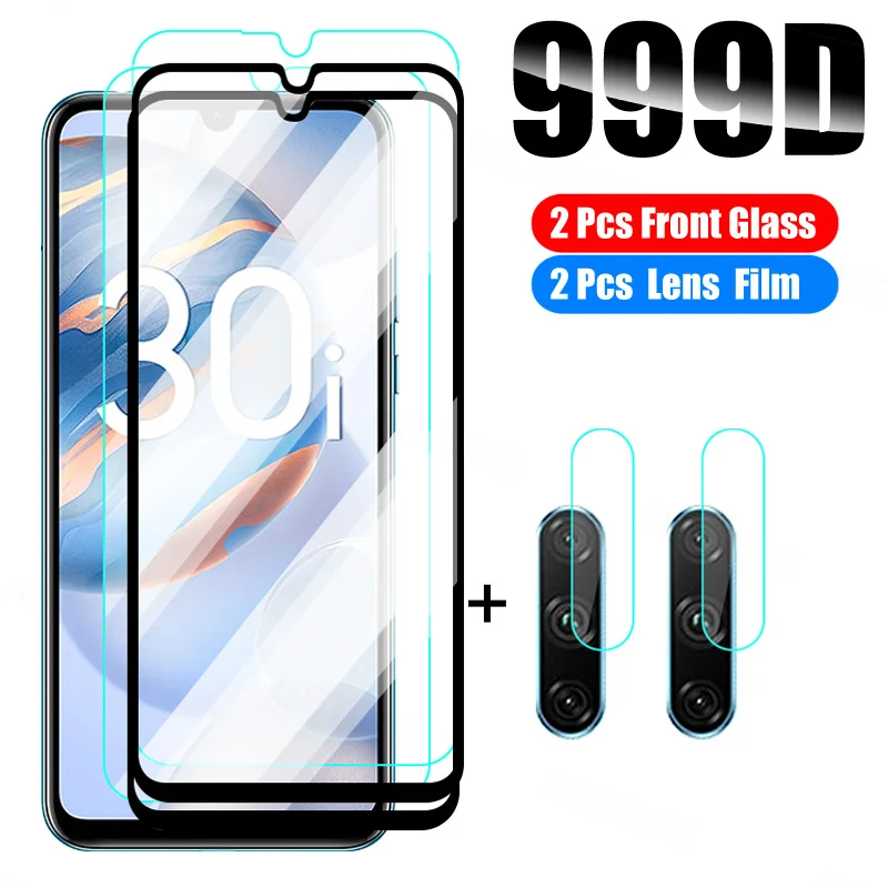 

4 в 1 закаленное стекло для Huawei Honor 30 20 10 Lite 20S 30S Защитное стекло для Honor 20 V30 Pro V10 V20 10i 20i 30i пленка для объектива