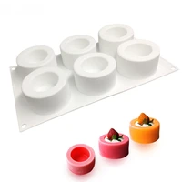 6 holes pudding cup art cake mould pan 3d silicone mold mousse silikonowe chocolate moule baking