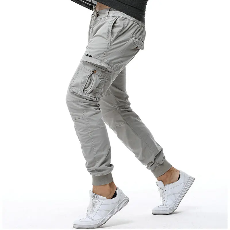 

2020 Cotton Cargo Pants Men Ankle Banded Casual Slim Jogger Pants Men Pantalon Hombre