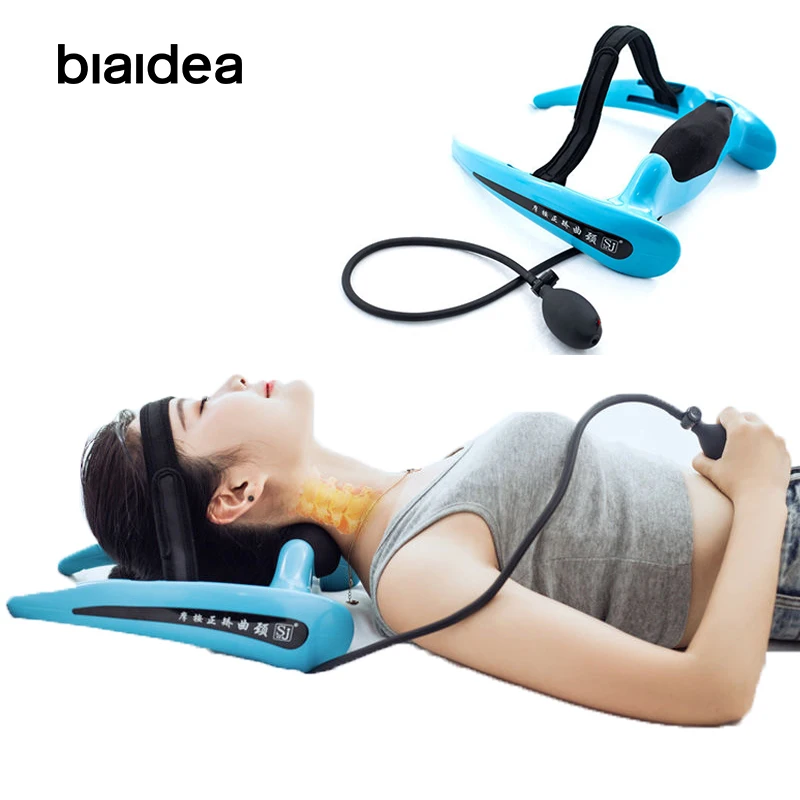 

Cervical Neck Massage Pillow Inflatable Spine Stretcher Traction Therapy Correct Health Instrument Apparatus Device Pain Relief