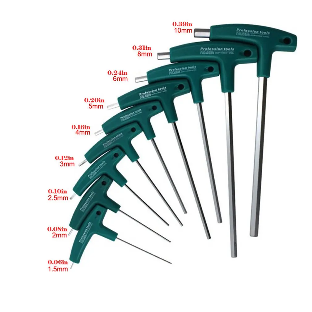 

T-Handle Hex Allen Key Screws Screwdriver Driver Tools Wrenches Set Industrial Grade Repair Tool Flat Head Hex Wrench