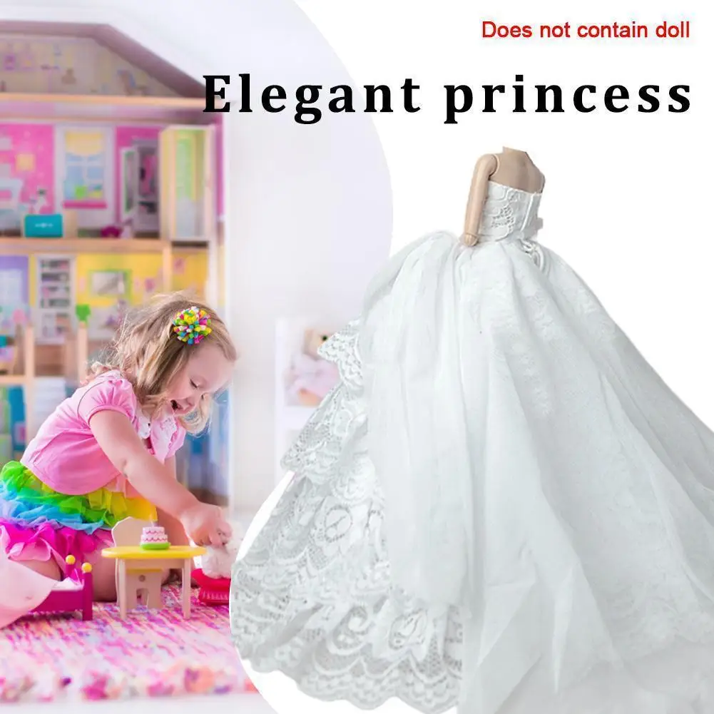 

Doll Dress Doll Clothes Princess Luxury Tailing Wedding Fantasy Wedding Dress Bride Toy Accessories Doll Gift A6I4