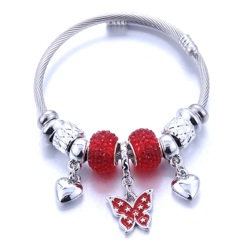 Новый красный браслет из бисера бусины натурального камня кристаллов цветок и