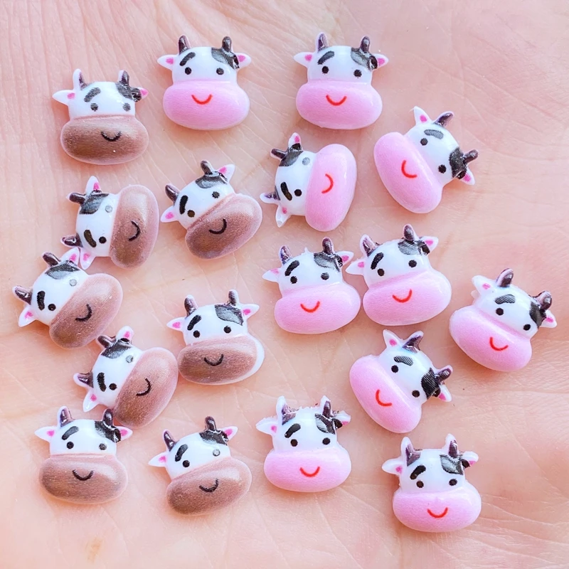 40 шт. новая милая маленькая Корова фигурка из смолы ремесла Flatback Кабошон