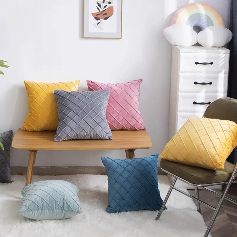 

Velvet Cushion Cover Soft Sofa Pillow Case Living Room Decoration Cushion Cover Solid Color Washable Throw Pillowcase Home Decor
