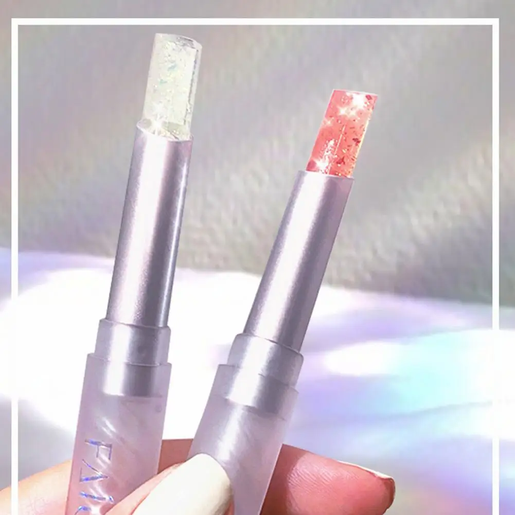 

2 Color Clear Temperature Change Lip Balm Pearlescent Moisturizing Glitter Lipstick Lightening Lip Wrinkles Nourish Lips Makeup