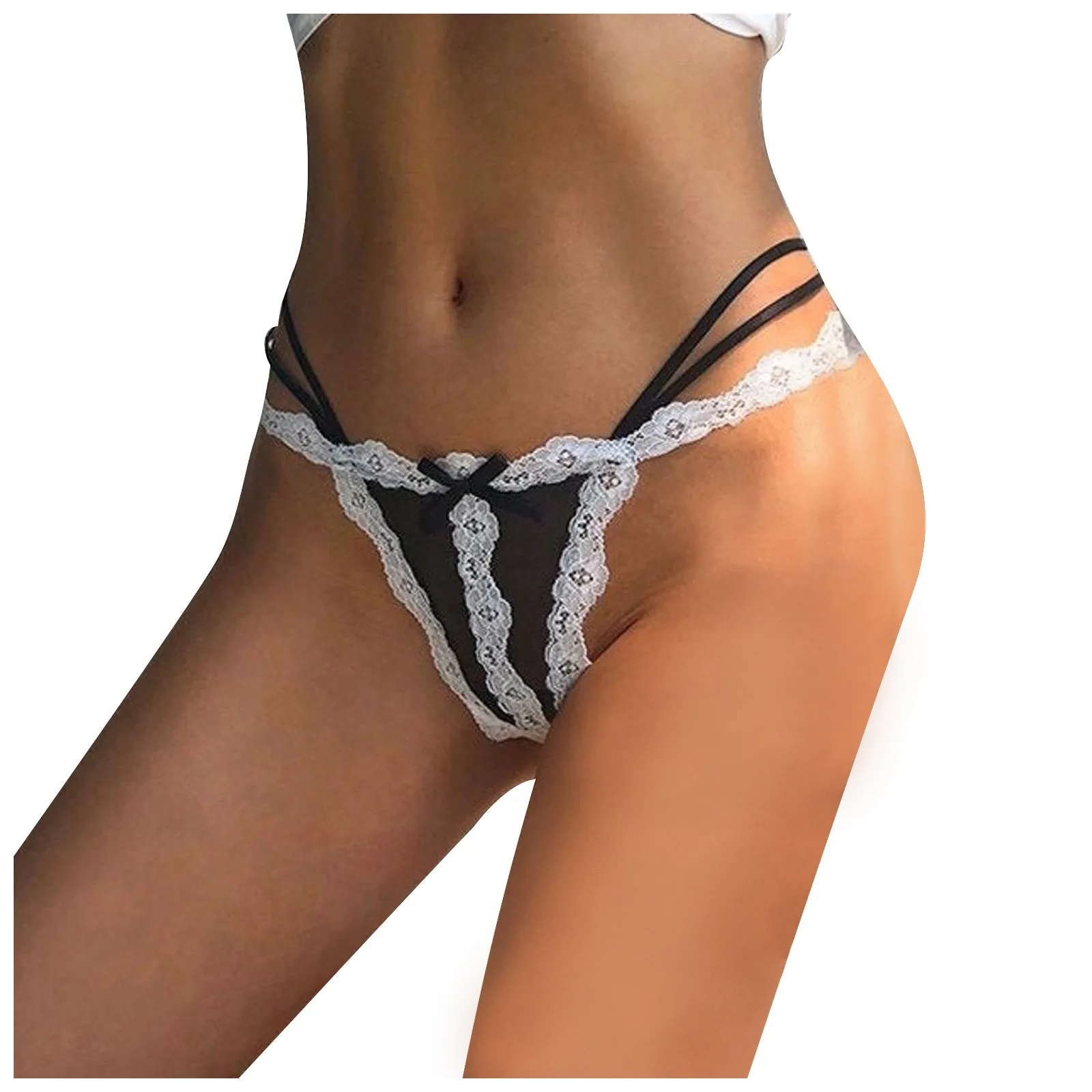 

Women's Panties Sexy Women Erotic Lingerie Lace Thong Panties T Back Lingerie Soft Comfortable Bowknot Sexy Nightwear #4