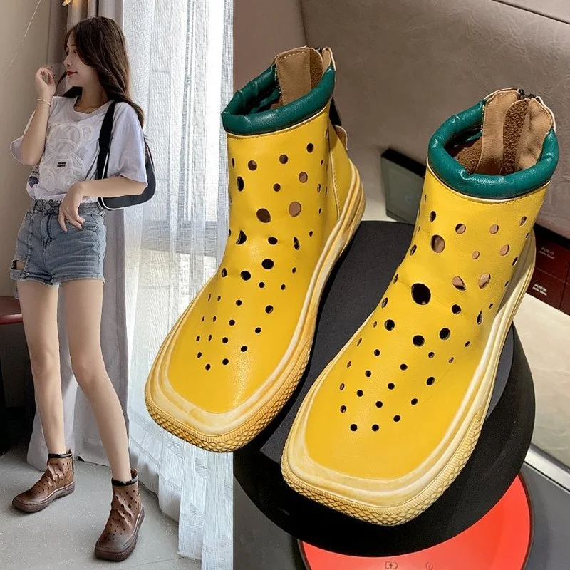 

2021 Summer Woman Boots New Fashion Sandals Casual and Comfort Soft Soled Ankle Boots for Women Boats Mujer Platform Short Boots