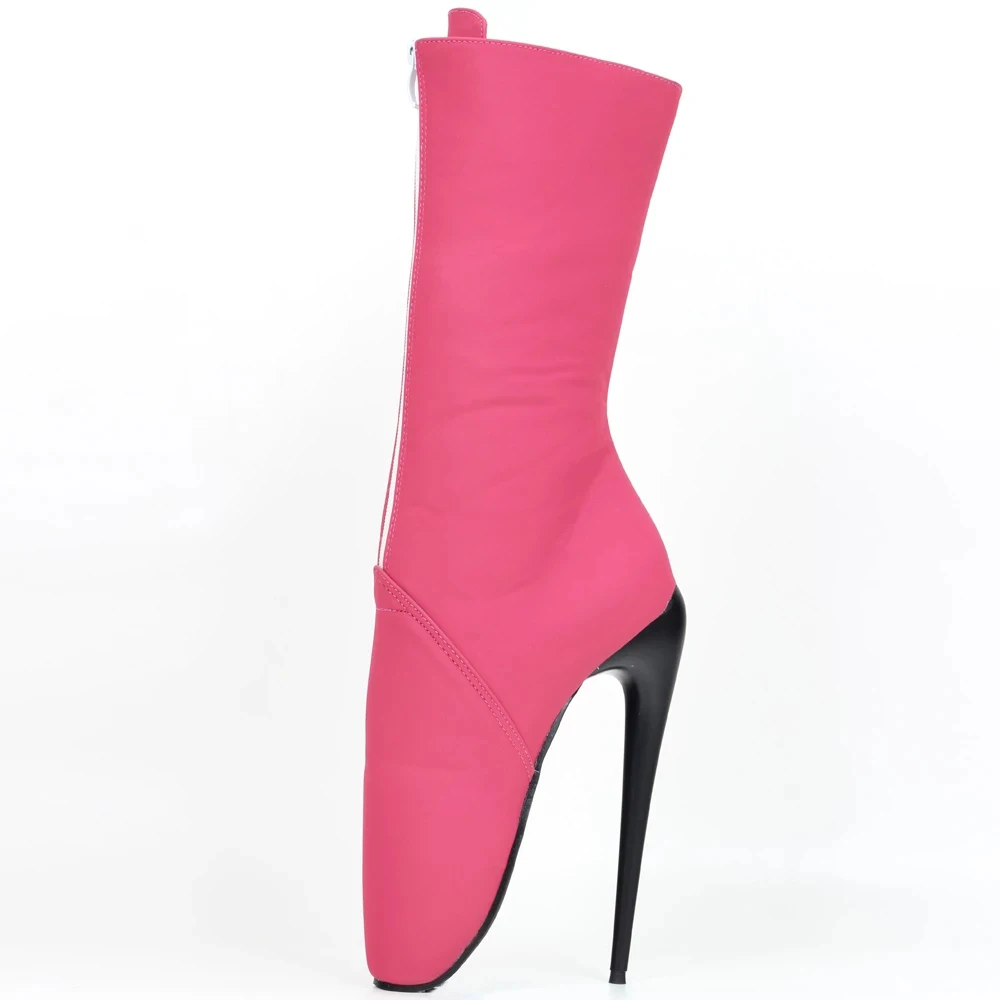 2022 New Ballet Ankle Boots 18CM Super High Heel Front Zip Spike Heels Fashion Sexy Fetish Exotic Shoes For Women