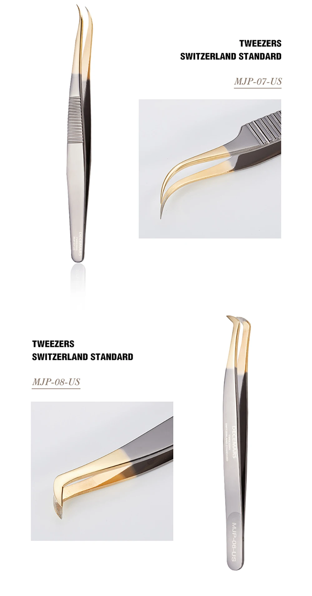 DeceMars Eyelash Extensions Tweezers For Lash Artists