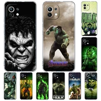 marvel comic hulk claer tpu phone case for xiaomi mi 11 pro 10 lite 10t 9 se cc9 funda back cover for mi note 10 10lite coque