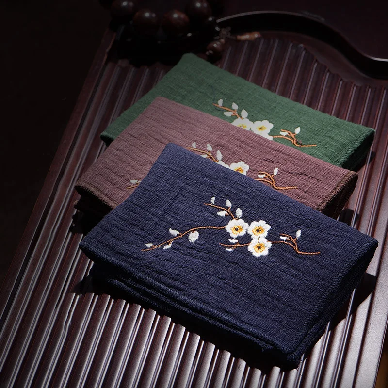 Хлопковое/Льняное вышитое абсорбирующее хлопковое чайное полотенце кухонное