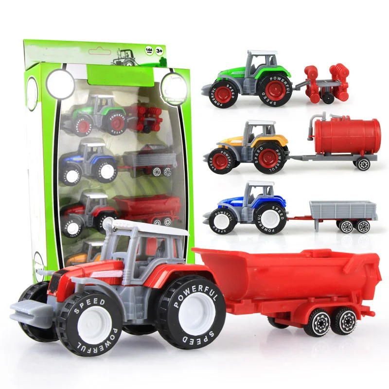 

Mini Tractor Toy Car Engineering Car Sliding Farm Tractor Alloy Car Model 4 Mixed Baby Classic Simulation Children's Toys
