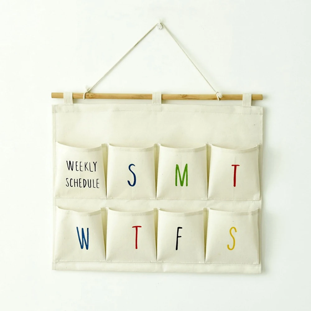 Креативный настенный подвесной органайзер для двери с расписанием недели