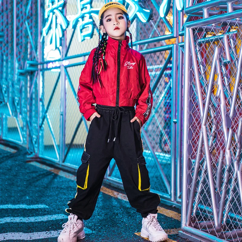 Костюмы в стиле хип хоп детская одежда для уличных танцев Детские сценические