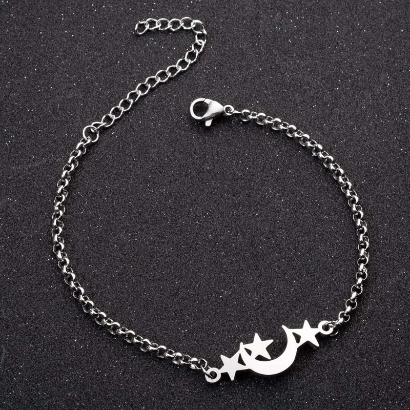 Hfarich браслеты на День святого Валентина изысканные из нержавеющей стали с Луной и