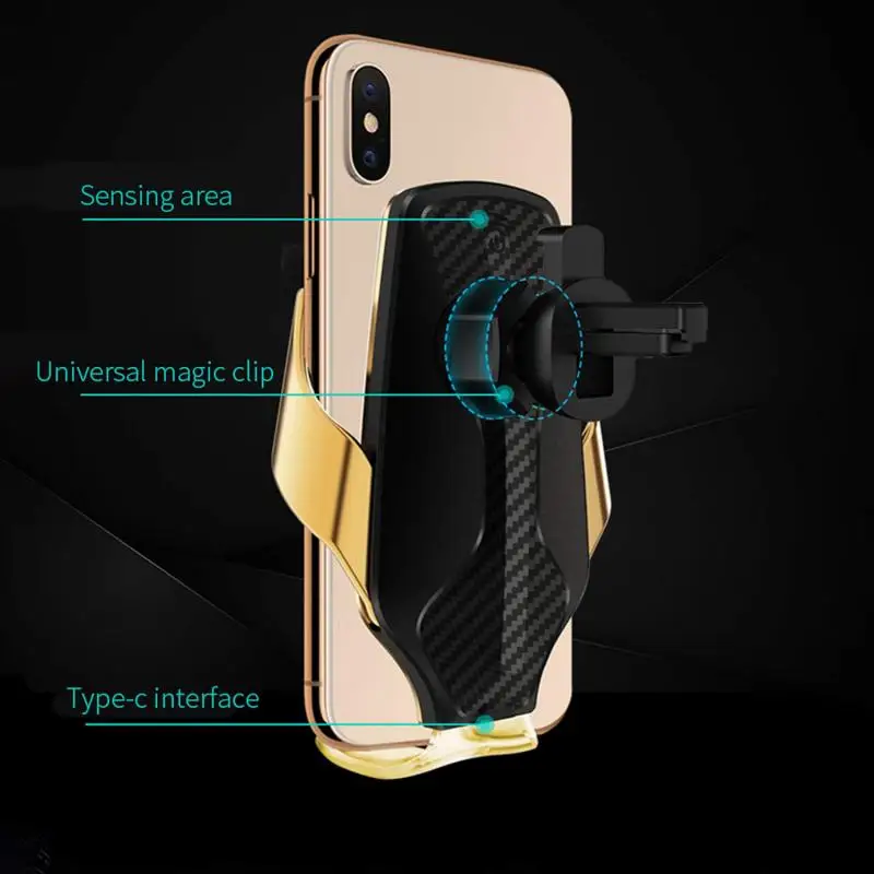 Беспроводное зарядное устройство R3 Qi автомобильное с автоматическим зажимом