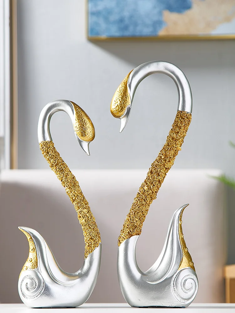 

Art Resin Swan Statue Decoration Home Decoration Crafts Wedding Gift Desk Art Figurine Bedroom Decor Home Decor Accessories
