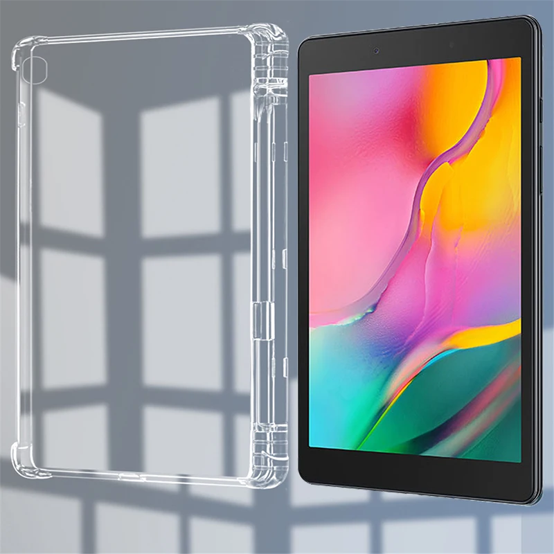 Tablet pencil case for Samsung Galaxy Tab A 8.0&quot 2019 Airbag cover Transparent protection Pen slot capa card SM-T290 SM-T295 |