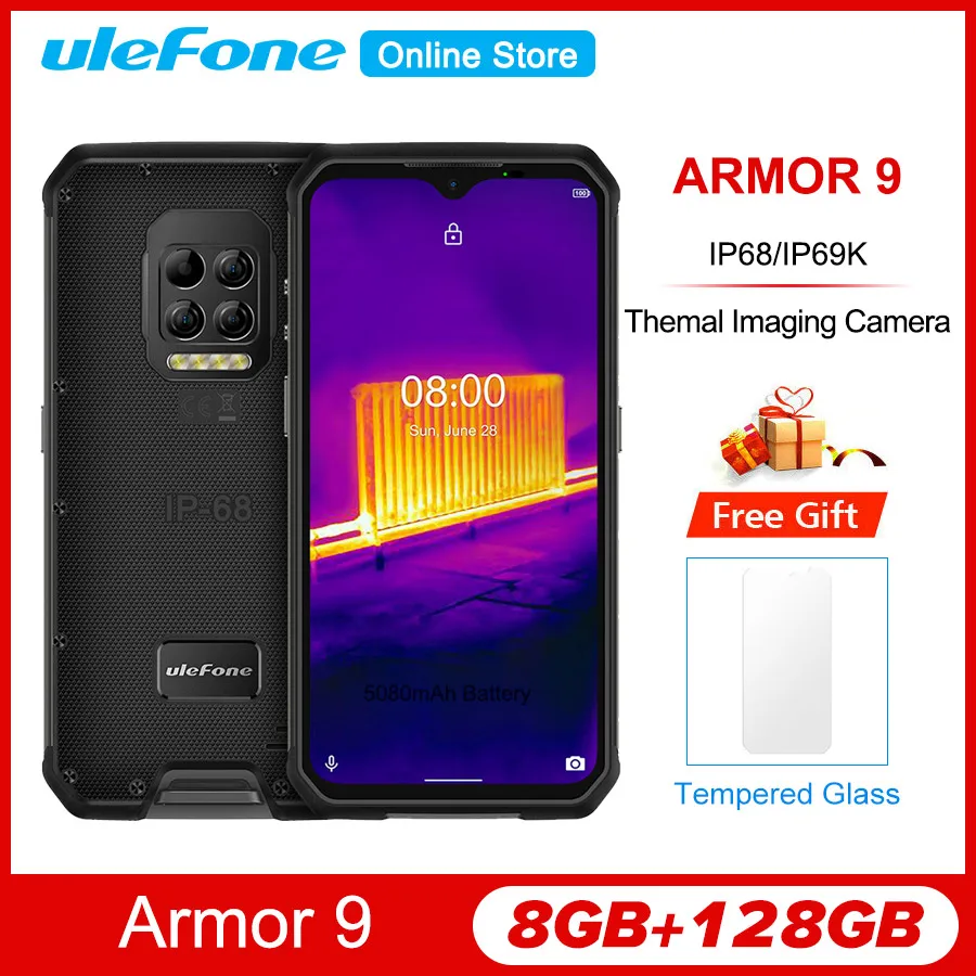 Смартфон Ulefone Armor 9 6 3 дюйма 8 + 128 ГБ IP68/IP69K Android 10 Helio P90 6600 мА · ч 64 мп NFC | Мобильные