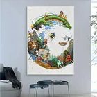 Картина на холсте с изображением дракона и классических персонажей аниме, постеры с мультяшными героями, Настенная картина для гостиной, домашний декор