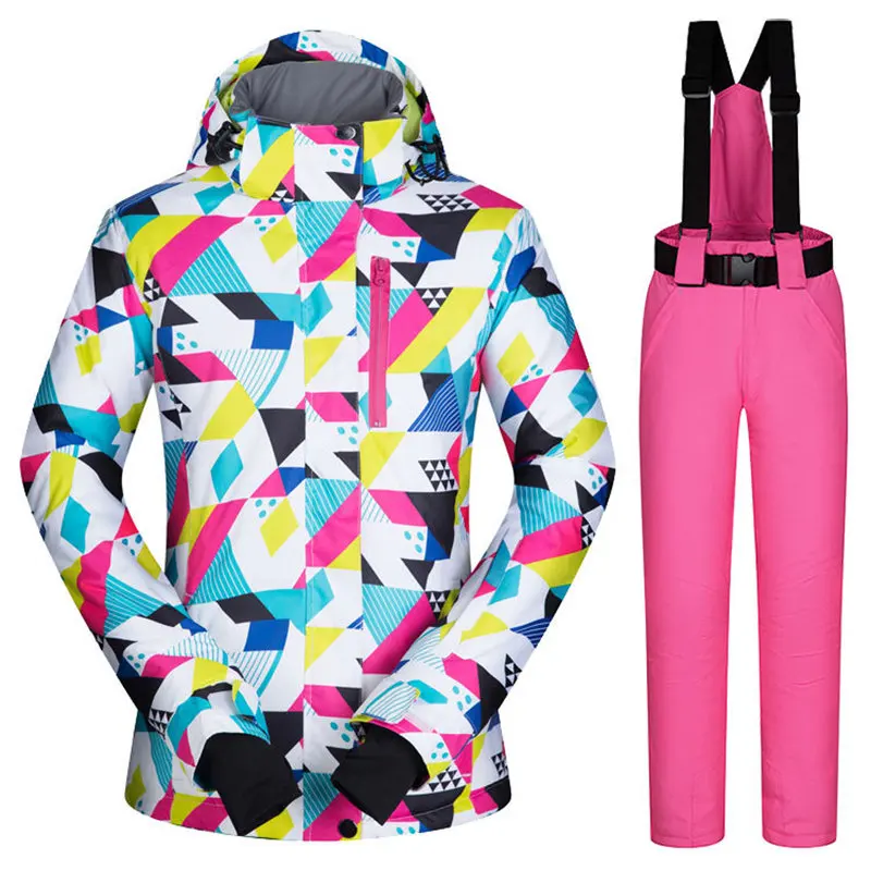 Лыжный костюм для женщин зимние теплые ветрозащитные водонепроницаемые куртки +