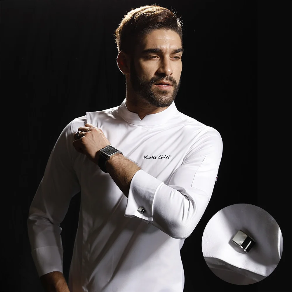 Высококачественная рубашка с длинным рукавом для мужчин шеф повар ресторан