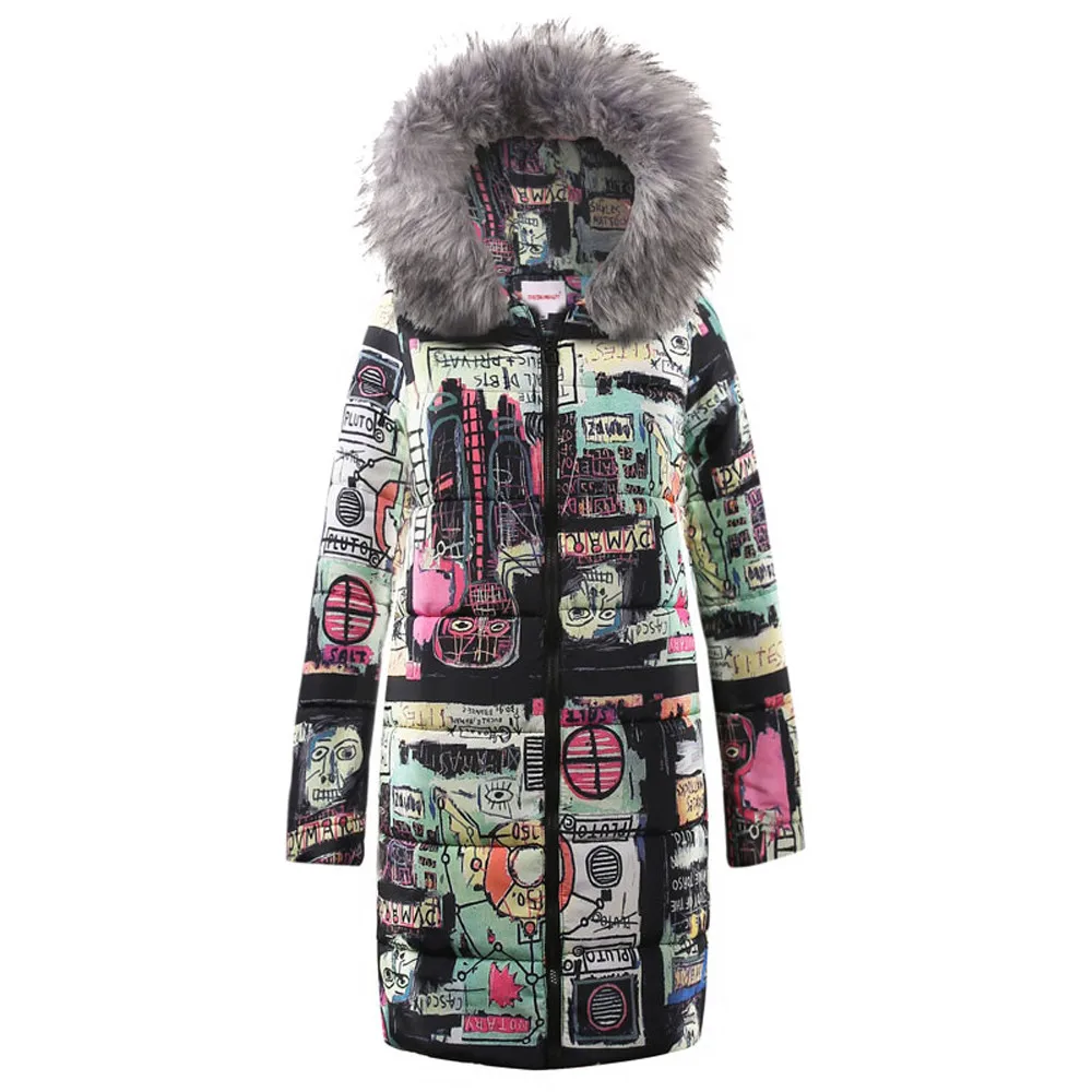 Женская длинная парка на молнии Повседневная толстая пуховая куртка длинный