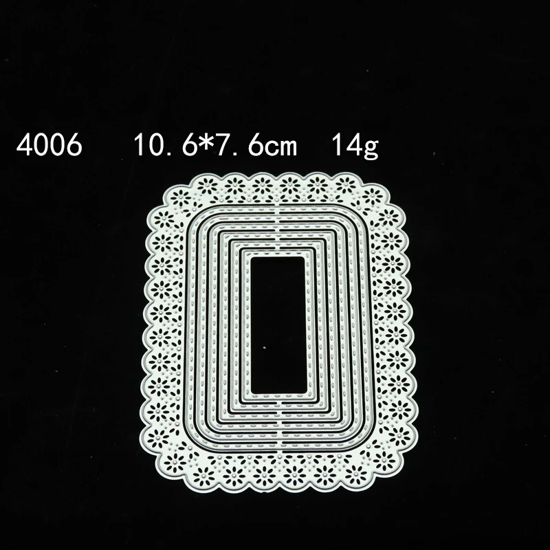 

JC Lace Flower Rectangle Frame Cutting Dies Template Scrapbook Decorative Embossing Paper DIY Card Make Stencil Craft Mold Decor