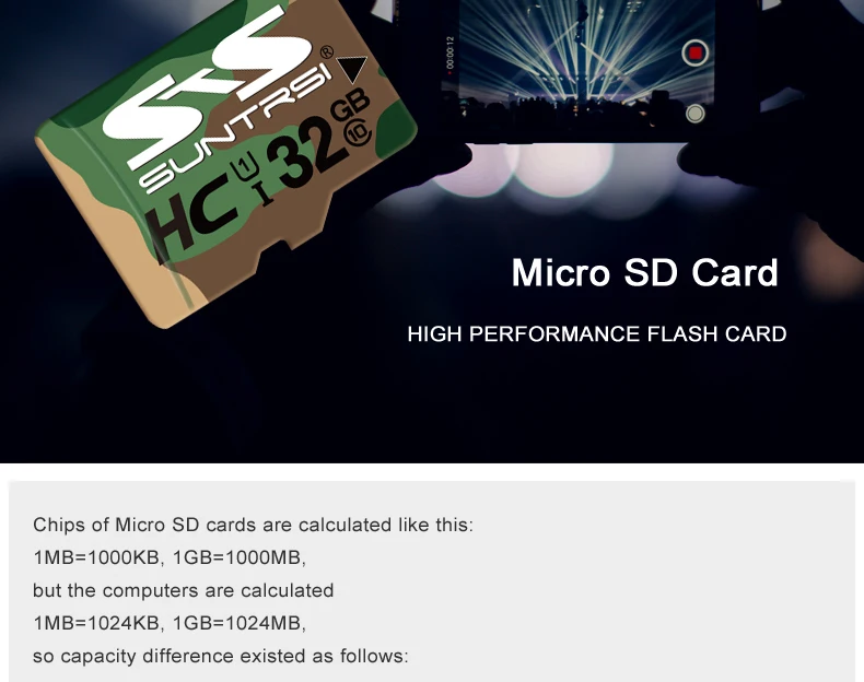 Suntrsi micro sd карта 128 Гб 64 Гб micro sd 32 Гб мини карта 16 Гб класс 10 для samrtphone и настольного ПК Оригинальная карта памяти