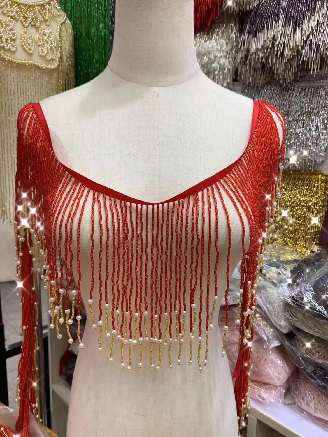 

on stock 11 yards/bag beads tassel fringe 15cm width SYJ-9621 for bridal wedding
