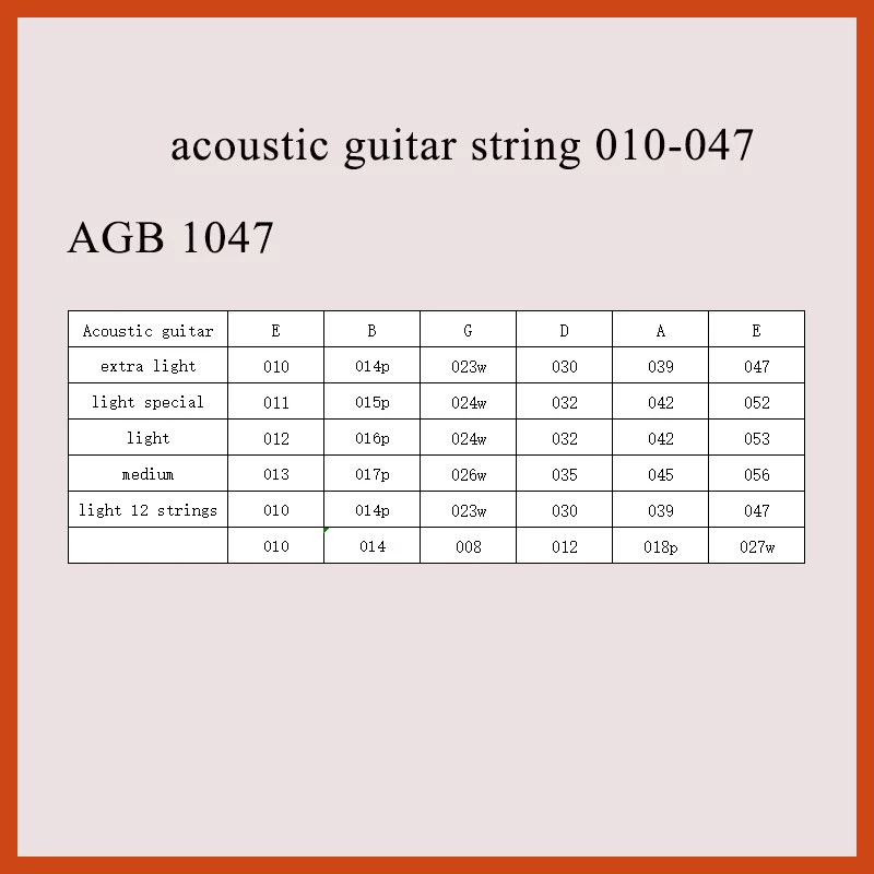 

10 set acoustic guitar string 010-047