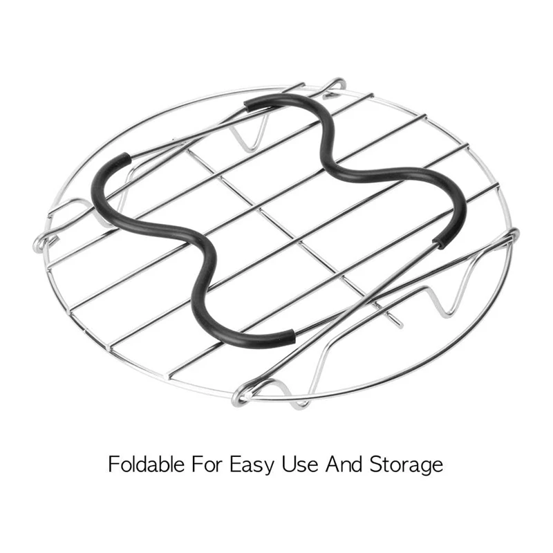 

Steamer Rack Trivet with Handles Compatible Stainless Steam Rack Pressure Cooker Trivet -for Easy Chicken & Pot Removal