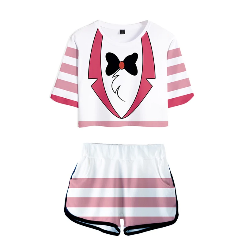 Аниме Hazbin Косплей Спортивная одежда Женская футболка футболки шорты Чарли