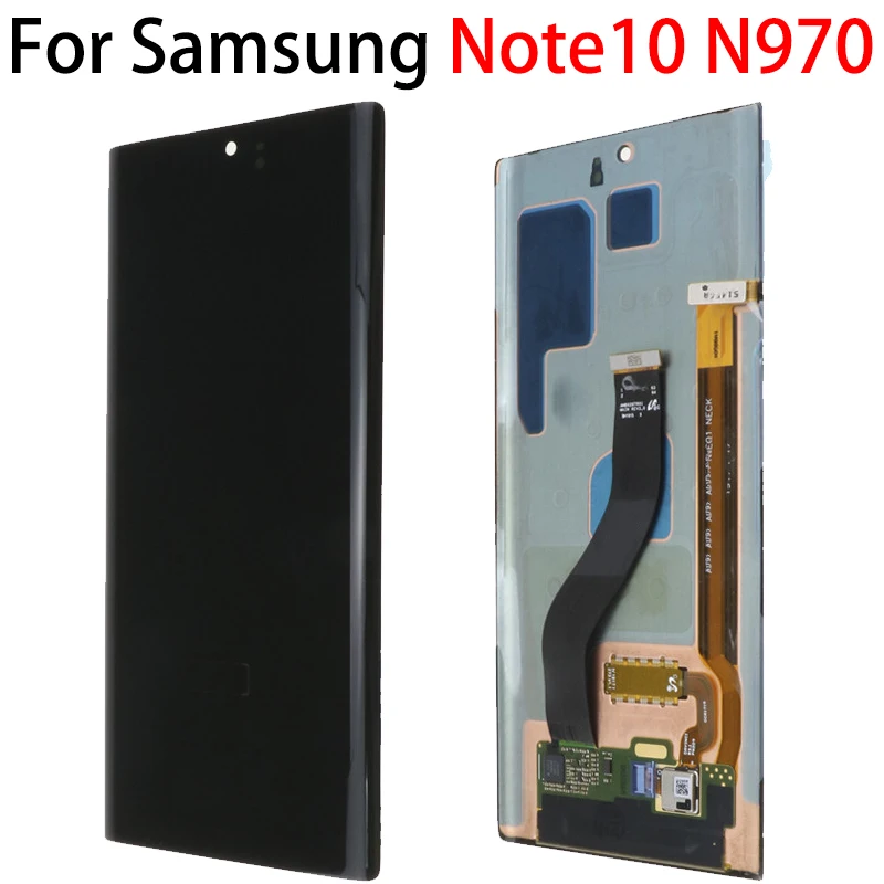 

100% Super AMOLED 6.3' For Samsung Galaxy Note 10 N970F note10 N970 N9700 LCD with Frame Display Touch Screen Digitizer Assembly