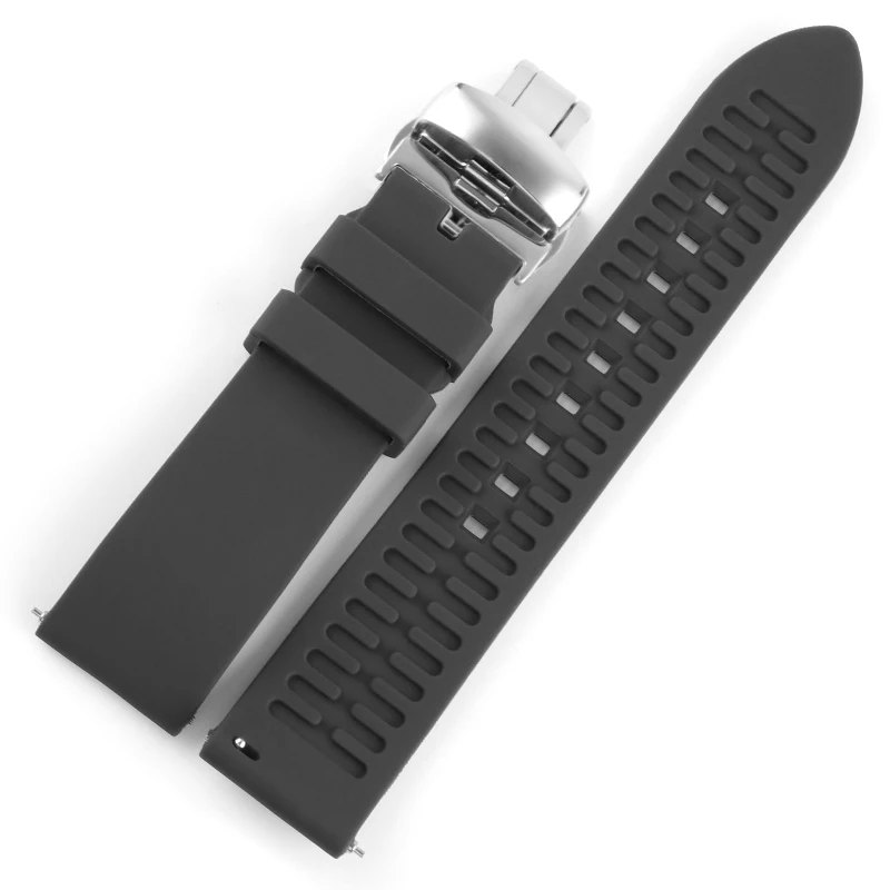 black btf clasp 18 мм 20 мм 22 мм силиконовый ремешок резиновый ремешок для часов Seiko 5 SRP SKX007 ProPex PADI Casio Edifice часы браслет спортивный человек - Цвет ремешка: black btf clasp