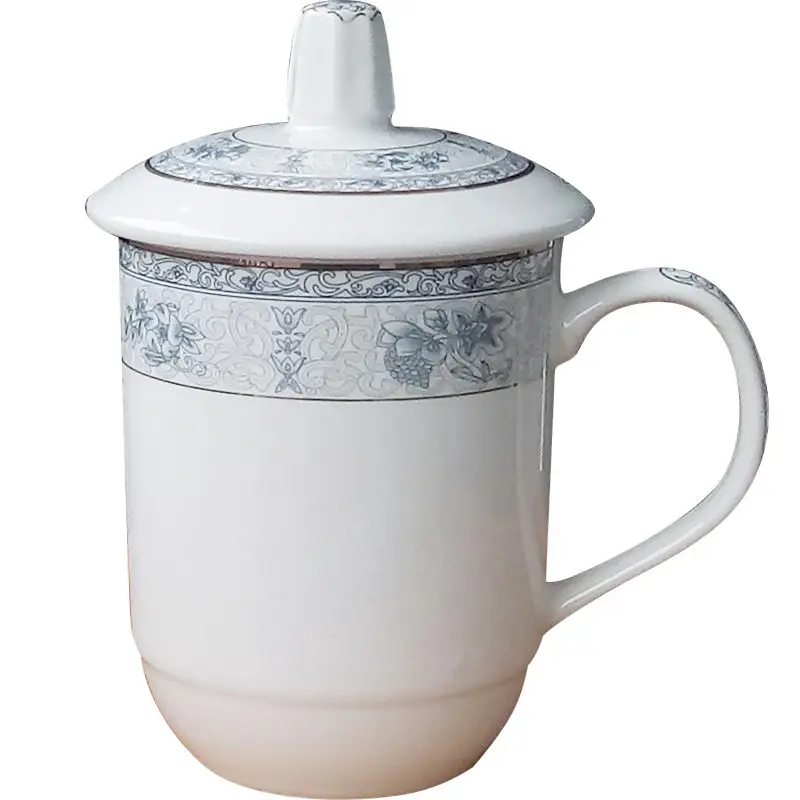 Керамическая чашка для чая бытовая чайная с крышкой кружка конференций отелей на