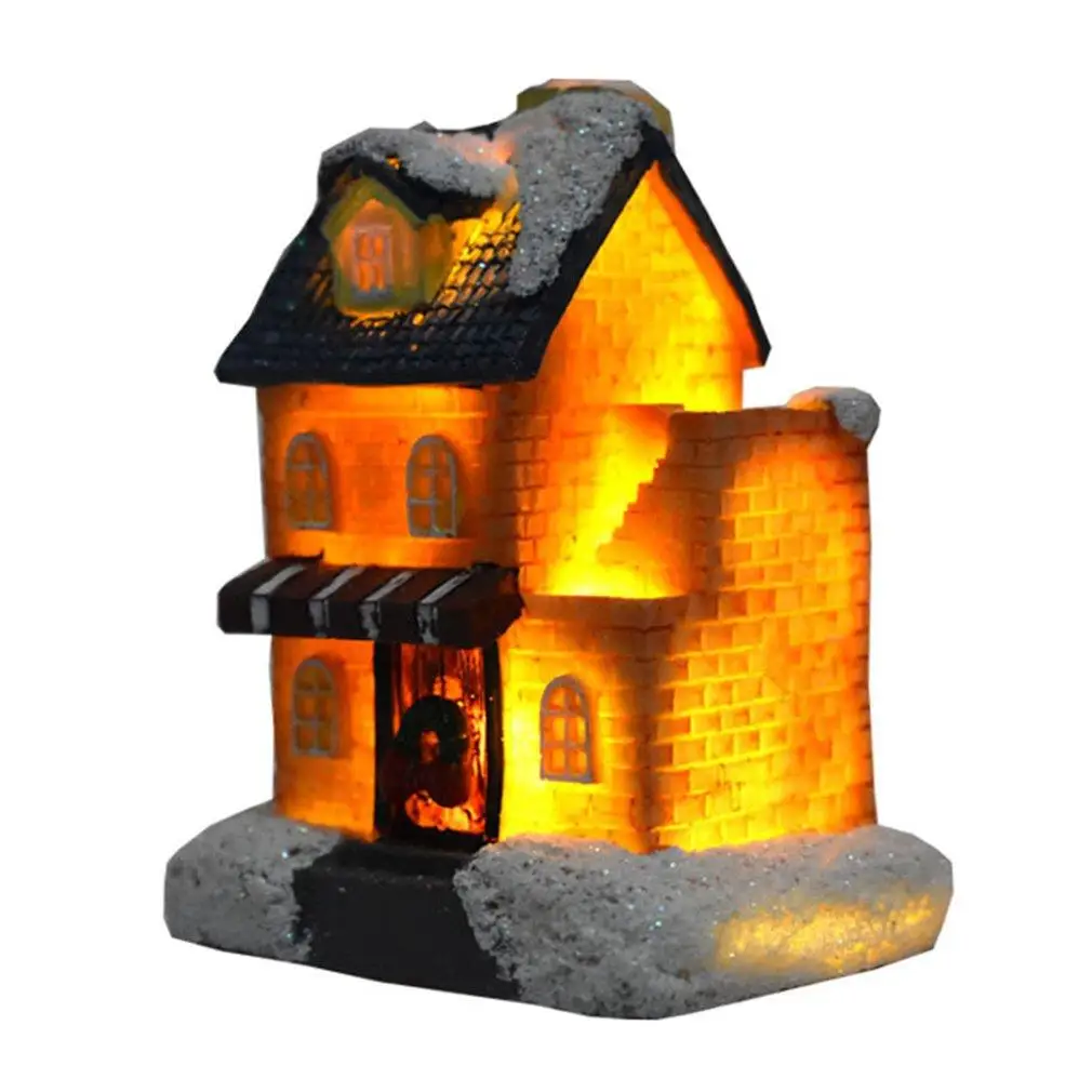 

Christmas Light Resin Miniature Snow House Furniture LED House Decorate Creative Christmas Gift Lighting Party 2022 Navidad Noel
