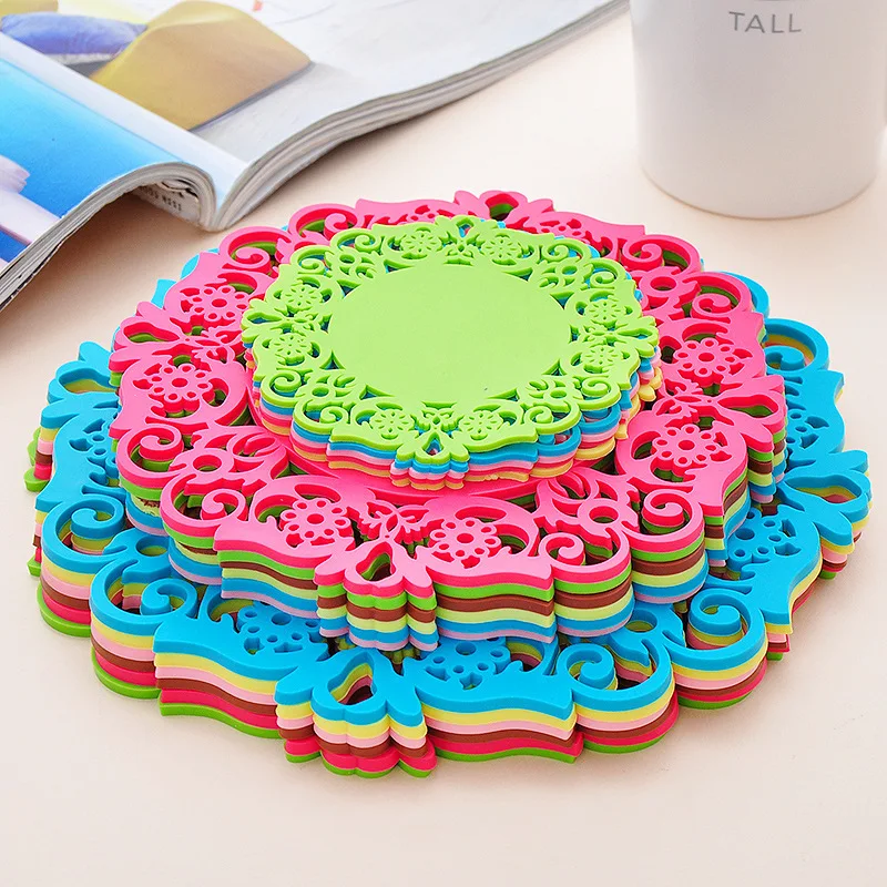 

Heat Resistant Creative Hollow out Silica Gel Flower-Shaped Heat Resistant Anti-slip Insulated Cup Mat Insulated Water Coaster