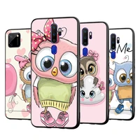 fashion cartoon owl for oppo a5 a9 a7 a11x a1k a12 a12e a31 a32 a53 a53s a72 a73 a74 a93 a94 silicone phone case