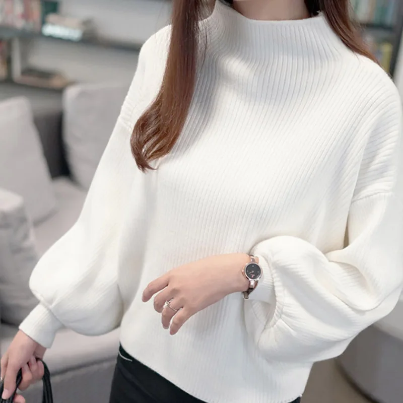 Autumn Winter Women Sweaters Fashion Turtleneck Batwing Sleeve Pullovers Loose Knitted Female Jumper Tops | Женская одежда