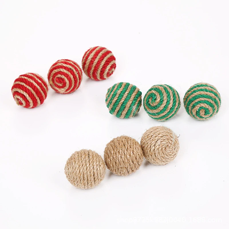 

3pcs Cute Funny Cat Toys Jute Rope Ball Cat Toy Ball Creative Colorful Interactive for Cats Kitten Cat Chew Toy Dropshipping