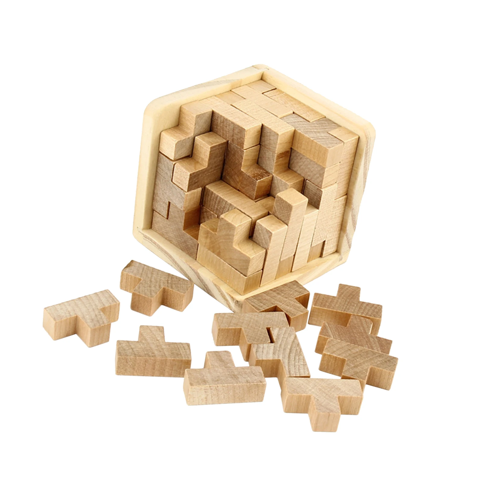 

New 54T Educational 3D Puzzles Russia Ming Luban Wooden Toys Kids IQ Brain Teaser Burr IQ Toy for Children Adults