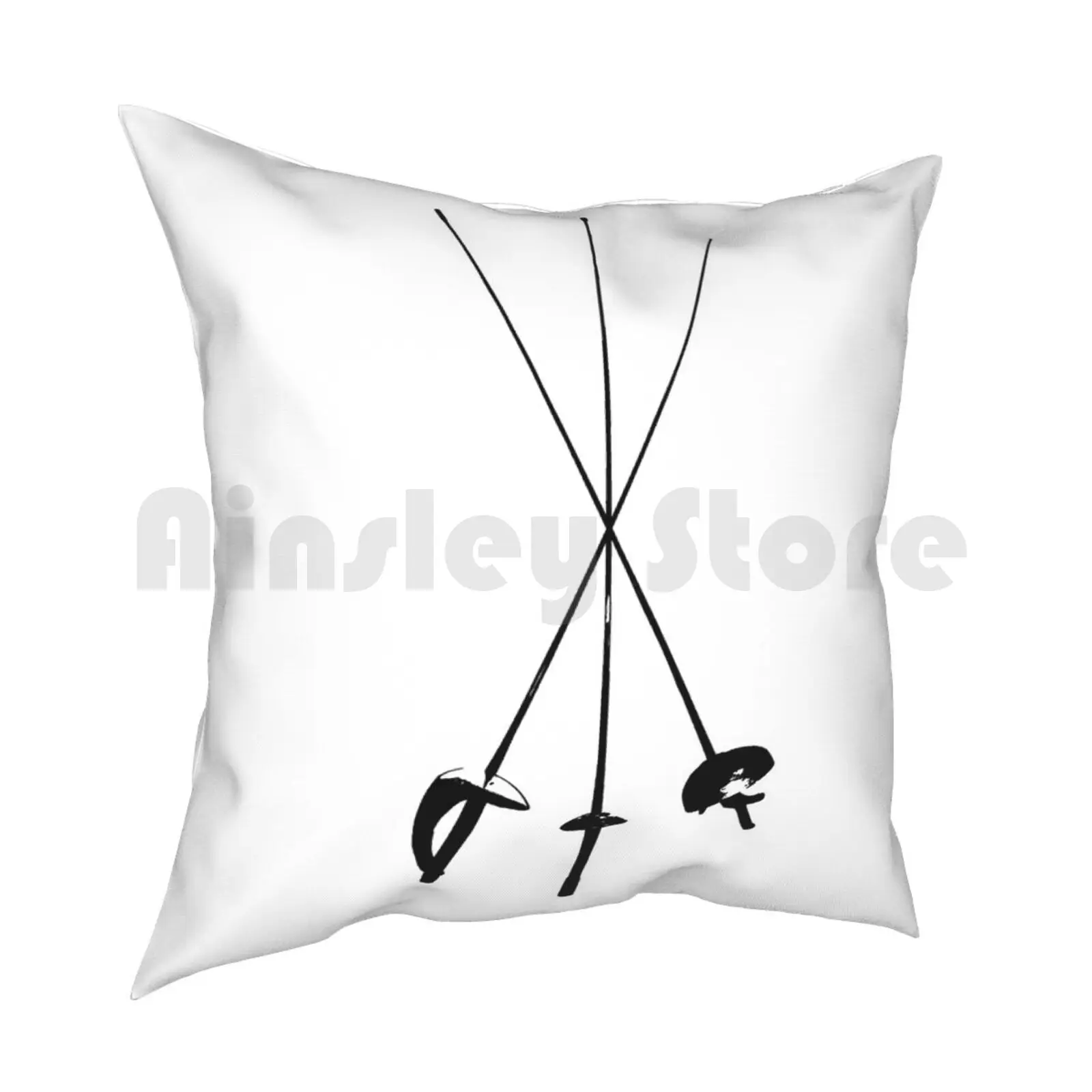 Sabre Foil Epee Pillow Case Printed Home Soft Throw Fencing Saber Jelliclekat Black White on - Наволочка с печатью для подушки на тему шпаги, рапиры и фехтования, мягкая и уютная, черно-белая "Джеликлекэт".