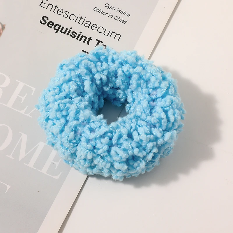 

2021New Women Cute Scrunchies Elastic Hair Band Faux Fur Hair Rope Girl's Hair Tie Accessories Ponytail Holder Sweet Candy Color