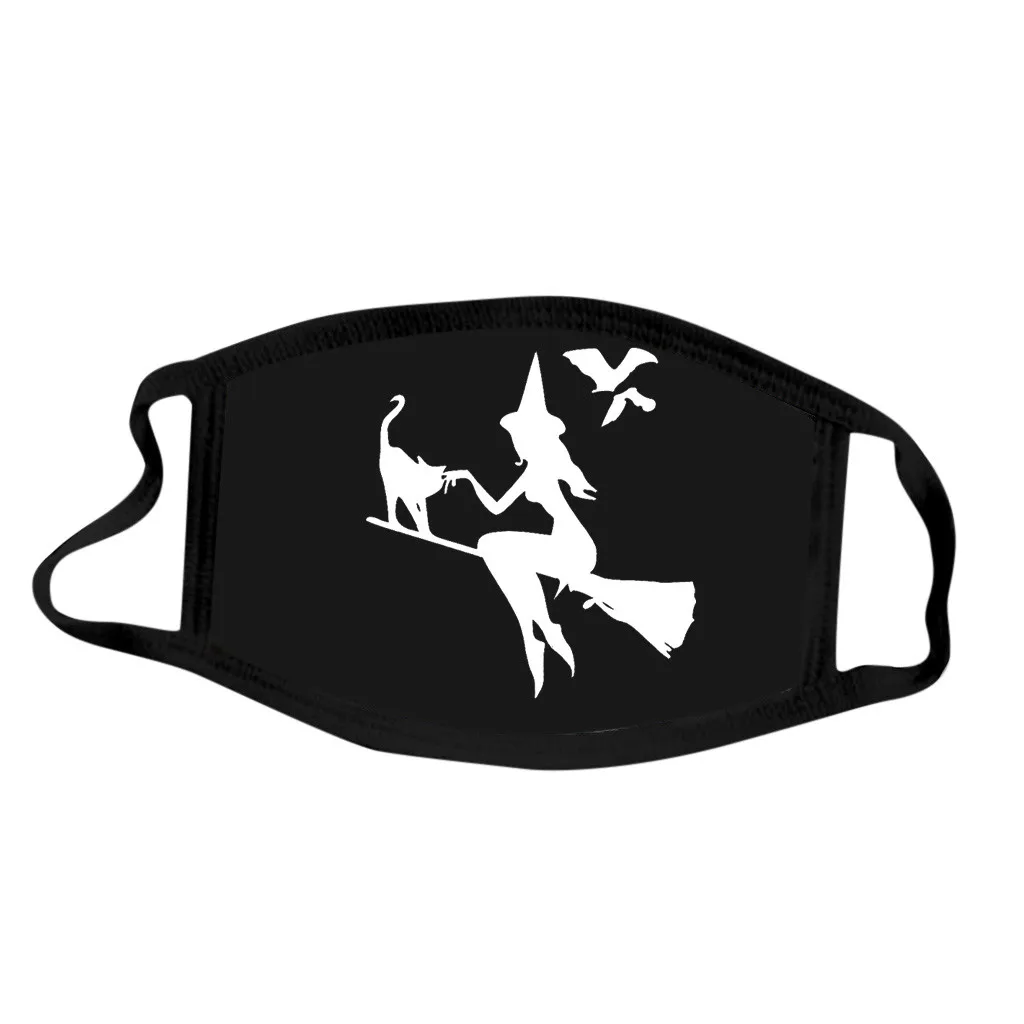 1 шт. Хэллоуин черный хлопок рот маски вечерние защита принт ведьмы маска для лица